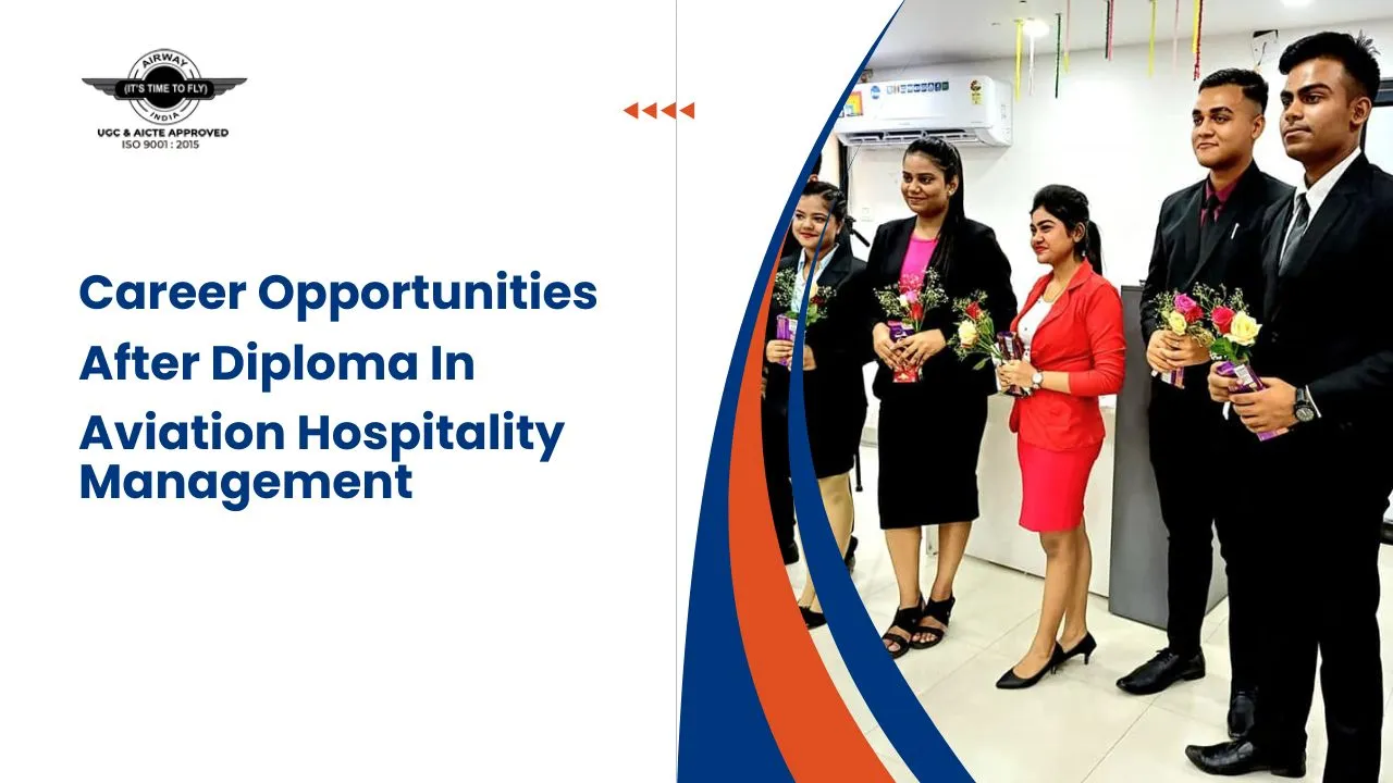 Group of students pursuing a Diploma in Aviation Hospitality Management, preparing for careers in aviation and hospitality industry