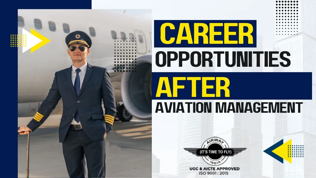 tudent of BBA in Aviation Management standing in front of an airplane, representing career opportunities in the aviation industry