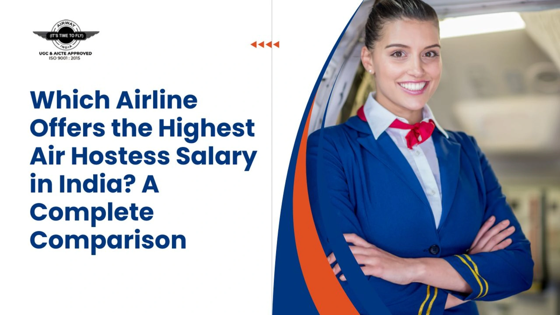 explaining average air hostess salary by experience level and airline type in India