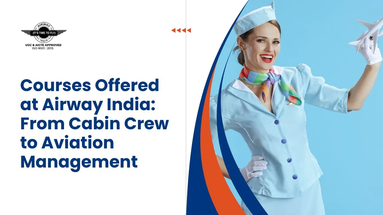 Air hostess trainee at Airway India learning in-flight service
