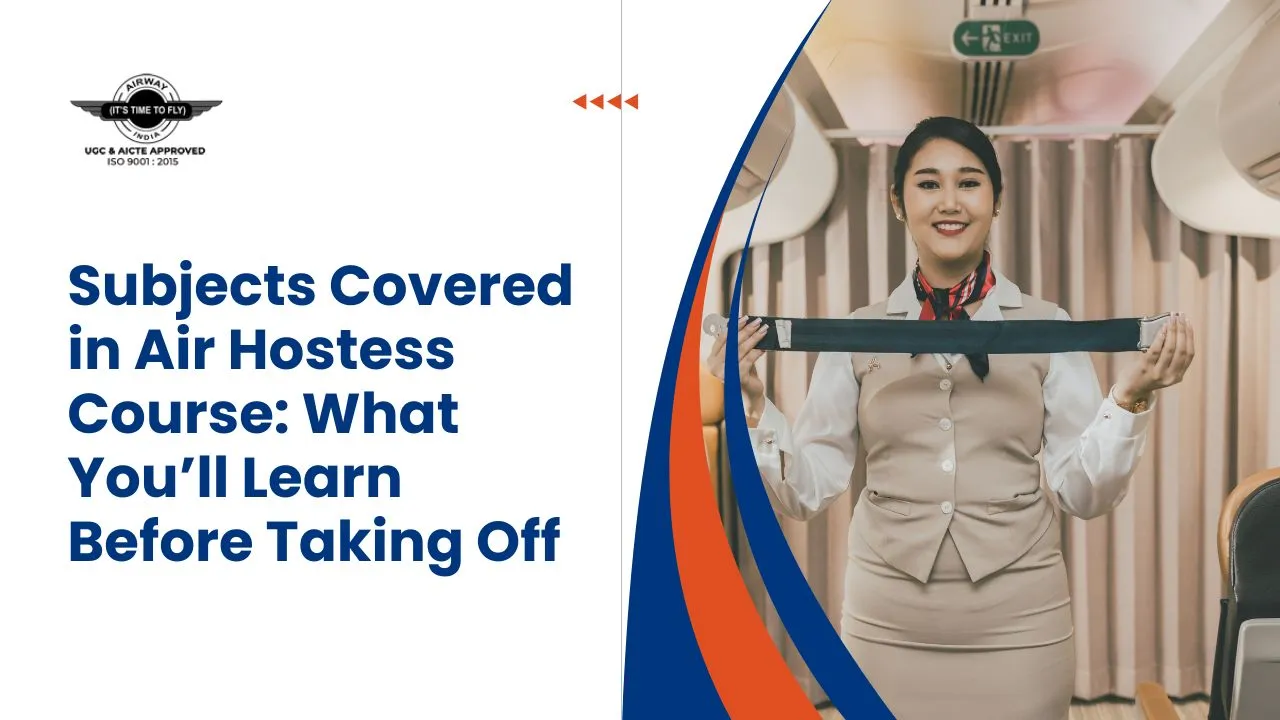 A trainee learning air hostess course modules at Airway India