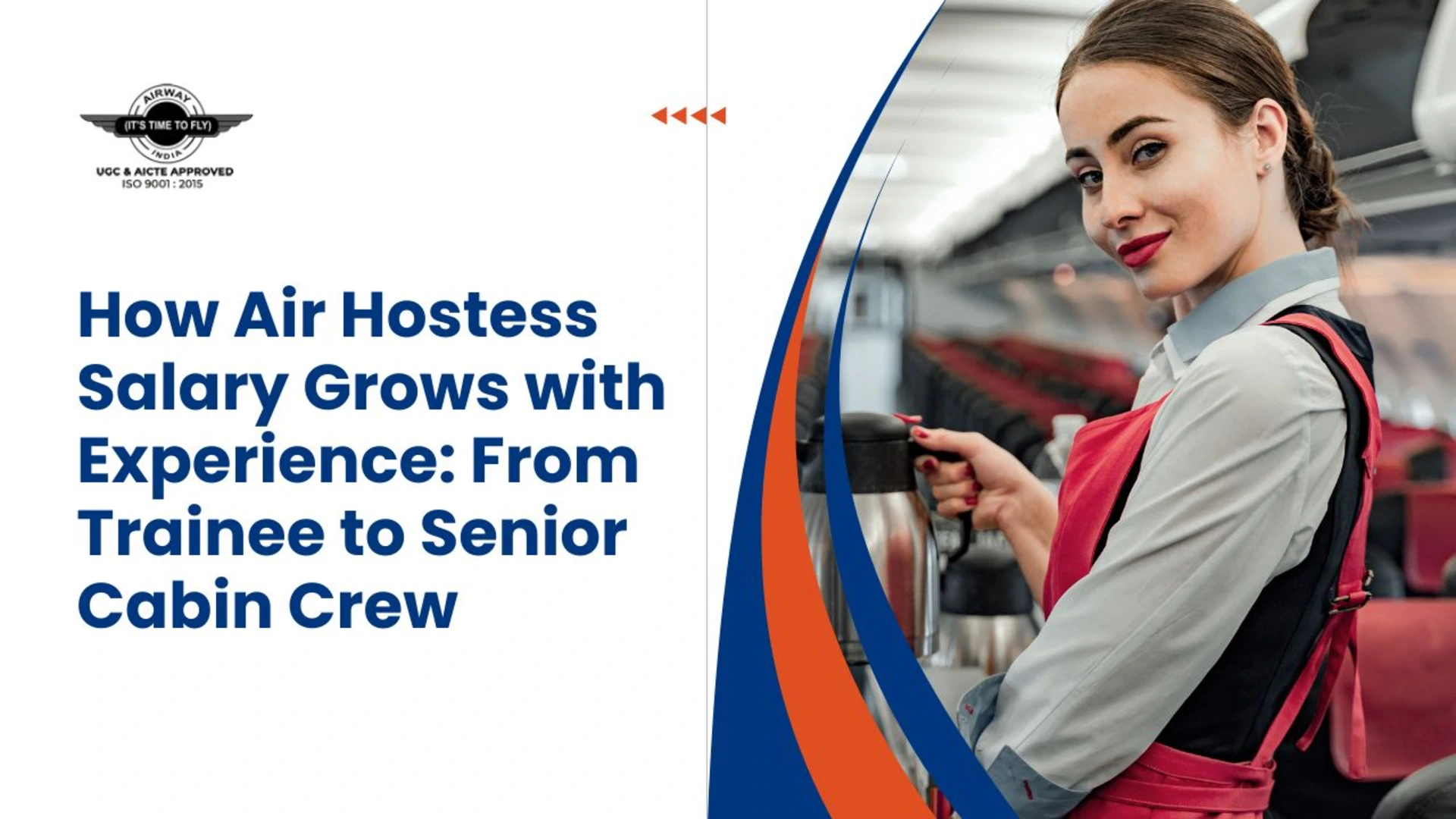 Air hostess presenting in uniform during training session showing air hostess salary growth in India