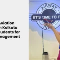 Student standing at the front of a reputed aviation college in Kolkata, representing BBA aviation colleges in Kolkata and aviation management education