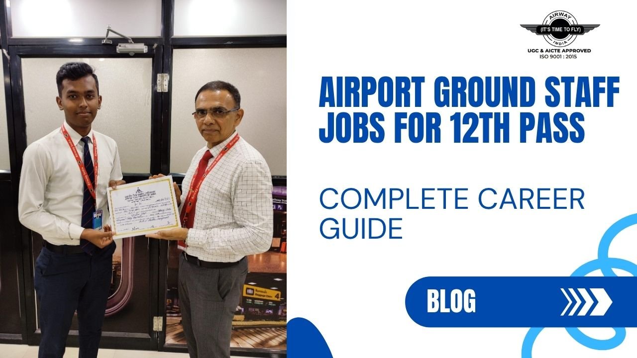 airport ground staff helping passengers showing jobs for 12th pass students