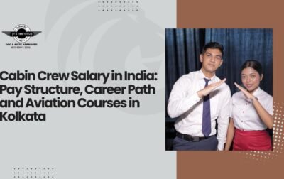 Students attending cabin crew training at an aviation institute in Kolkata while learning about cabin crew salary and airline career opportunities.