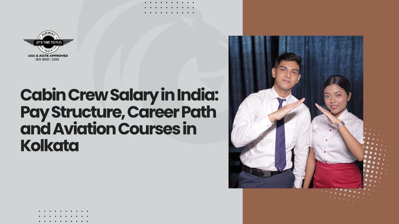 Students attending cabin crew training at an aviation institute in Kolkata while learning about cabin crew salary and airline career opportunities.
