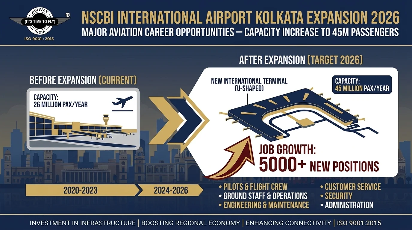 NSCBI airport Kolkata expansion 2026 new terminal aviation jobs opportunities