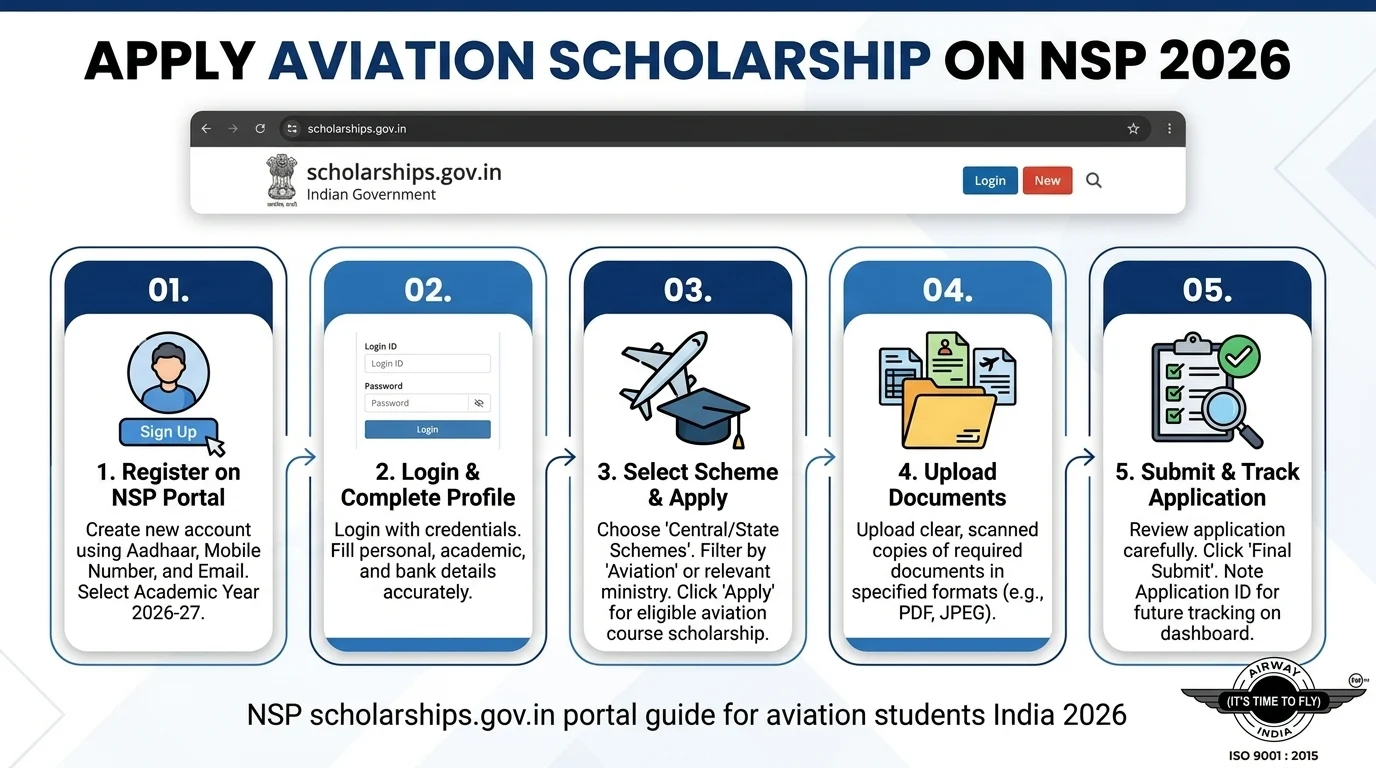 NSP scholarships.gov.in portal guide for aviation students India 2026