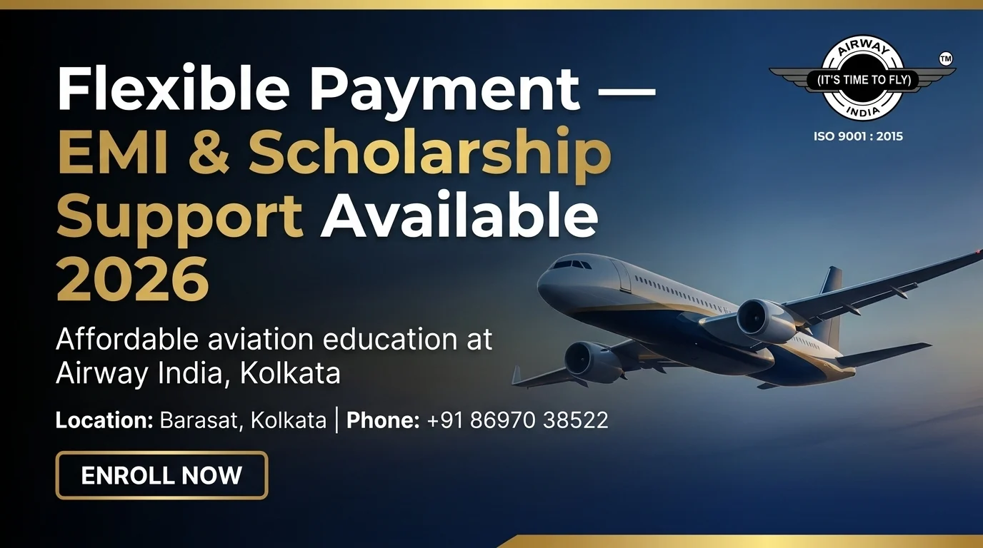Airway India aviation scholarship EMI options Kolkata 2026 affordable course