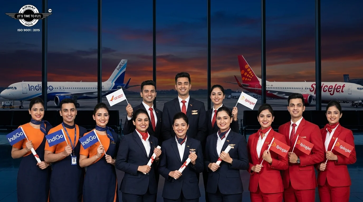 Airway India cabin crew diploma placement students IndiGo Air India SpiceJet Kolkata