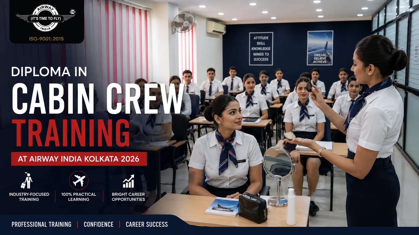Diploma in cabin crew training students at Airway India Kolkata 2026