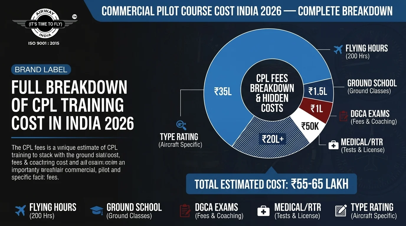 Commercial pilot course cost India 2026 CPL training fees complete breakdown