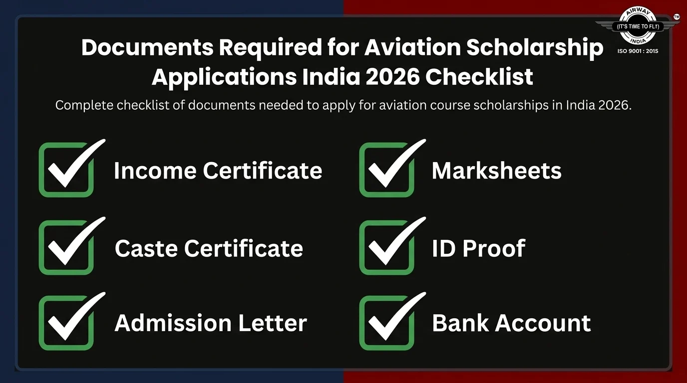 Documents required for aviation scholarship applications India 2026 checklist