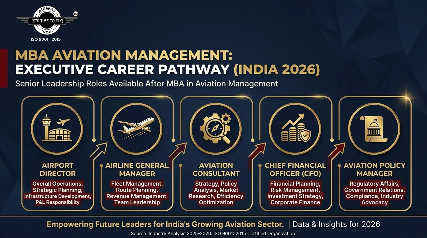 MBA aviation management leadership roles airport director airline VP India 2026