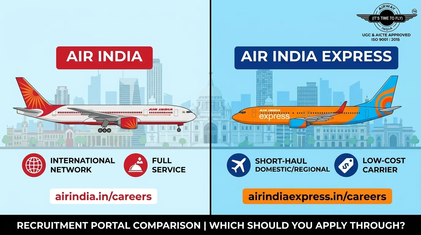 Air India vs Air India Express recruitment portal comparison