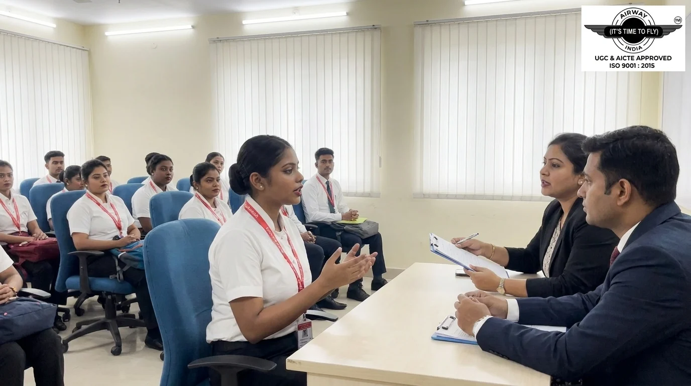Bilingual cabin crew interview preparation at Airway India Kolkata