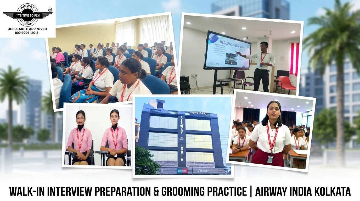 Walk-in interview preparation and grooming practice at Airway India Kolkata