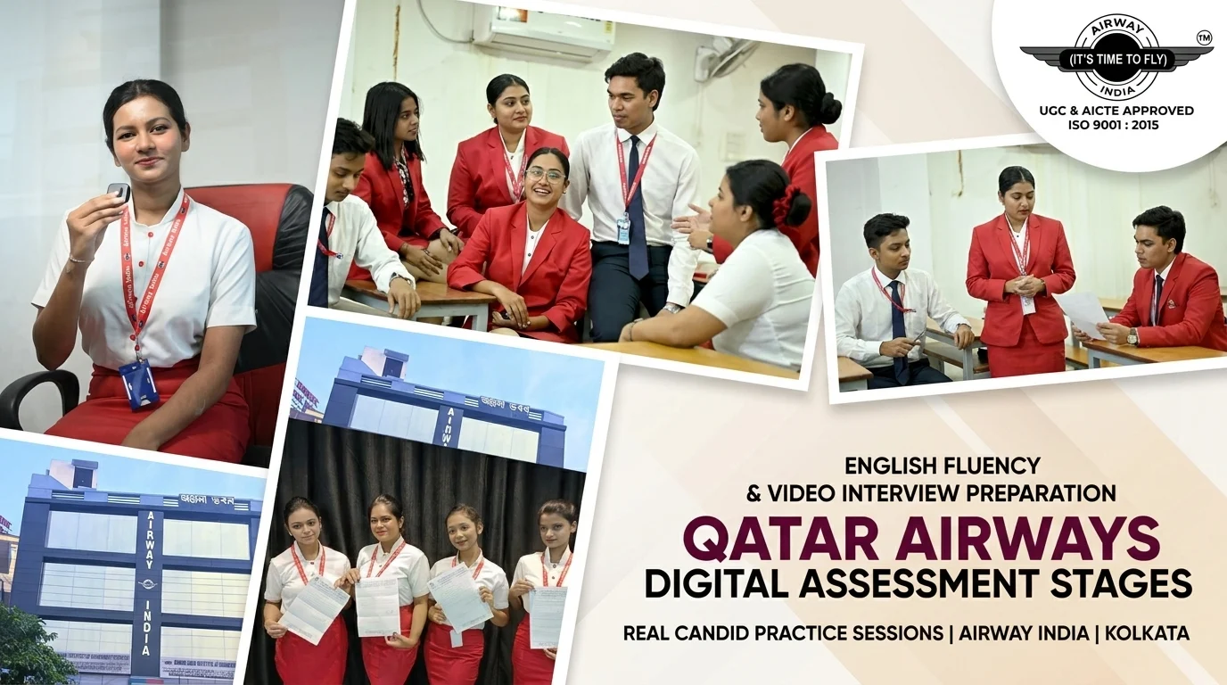 English fluency and video interview preparation for Qatar Airways at Airway India