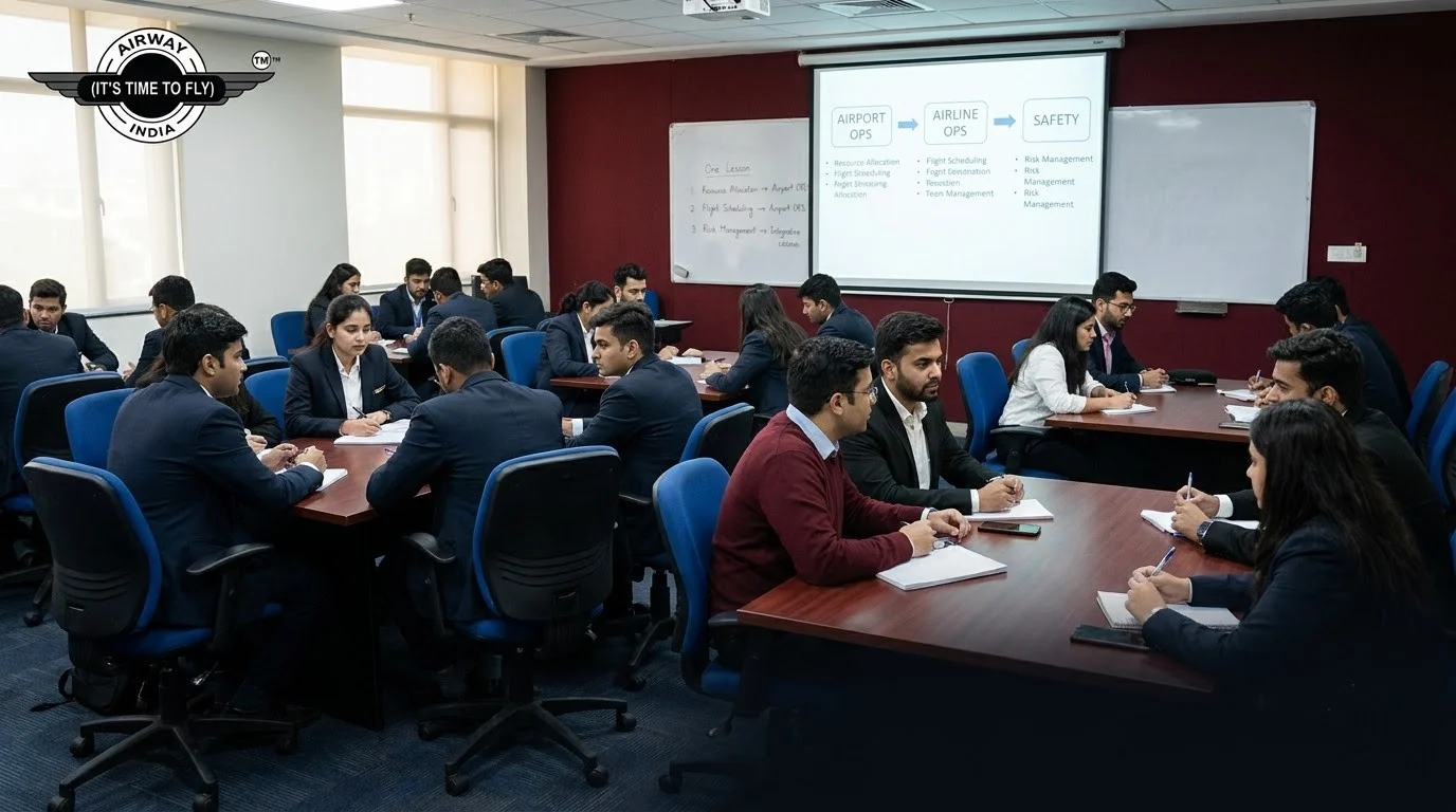 Airway India MBA Aviation Management integrated curriculum classroom
